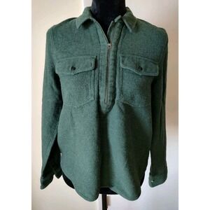 Madewell Dark Green Flannel Popover Top Women's Medium